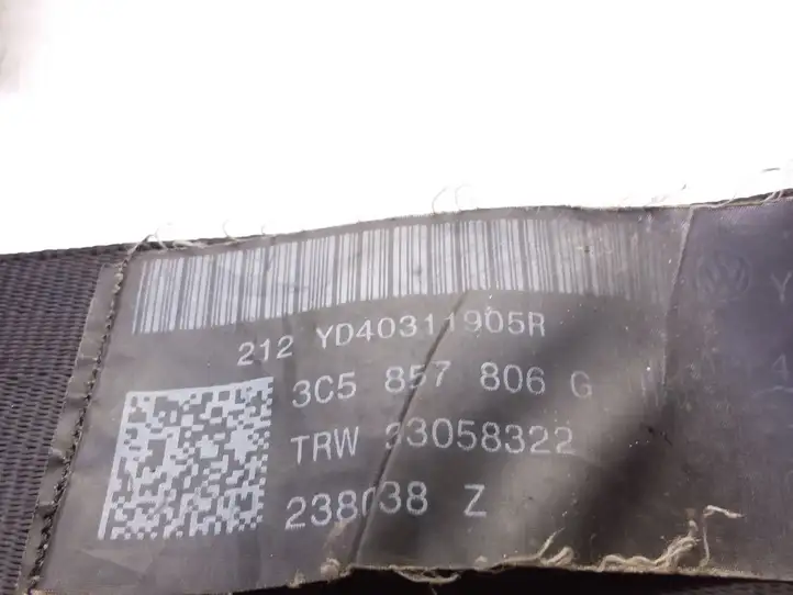 Volkswagen PASSAT B6 (2005 - 2010) 3C0857806G Задний ремень безопасности — фото 3