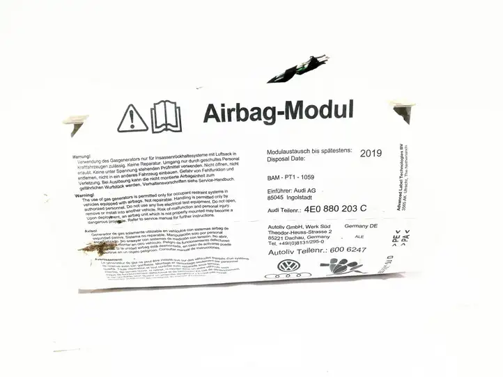 Audi A8 S8 D3 4E (2002 - 2005) 4E0880203C Подушка безопасности пассажира — фото 4