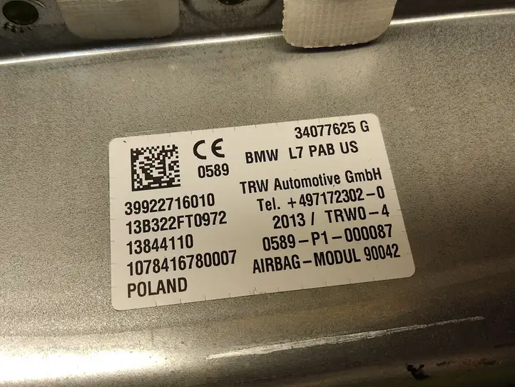 BMW 3 F30 F35 F31 (2012 - 2018) 34077625G Подушка безопасности пассажира — фото 2