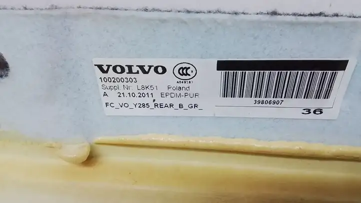 Volvo V70 (2007 - 2013) 39806907 Задний коврик салона — фото 2