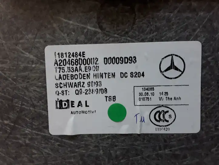 Mercedes-Benz C W204 (2007 - 2014) A2046800002 Пол багажника — фото 3