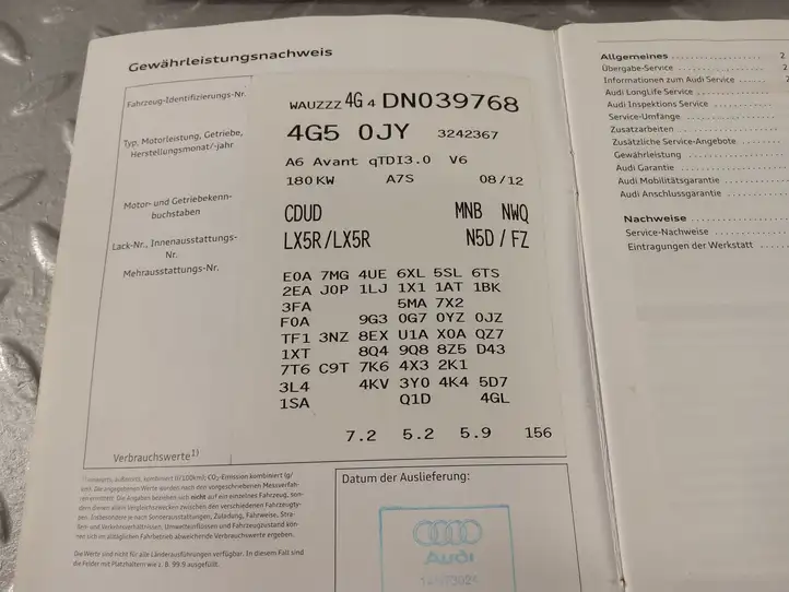 Audi A6 C7 (2011 - 2014) QA1024757 Сервисная книжка — фото 9