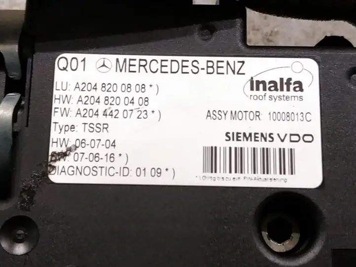 Mercedes-Benz C W204 (2007 - 2014) Комплект люка крыши — фото 5