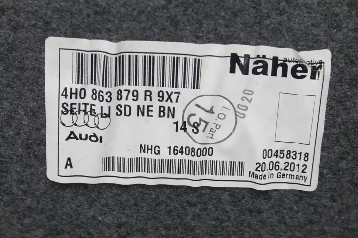 Audi A8 S8 D4 4H (2010 - 2014) 4H0863887F Боковая обшивка багажника — фото 9