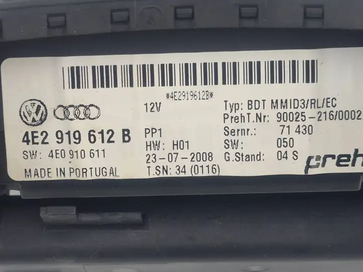 Audi A8 S8 D3 4E (2005 - 2007) 4E2919612B Контроллер мультимедийной системы — фото 4