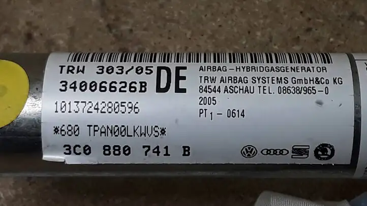 (2005 - 2010) 3C0880741B Боковая подушка безопасности шторка — фото 2