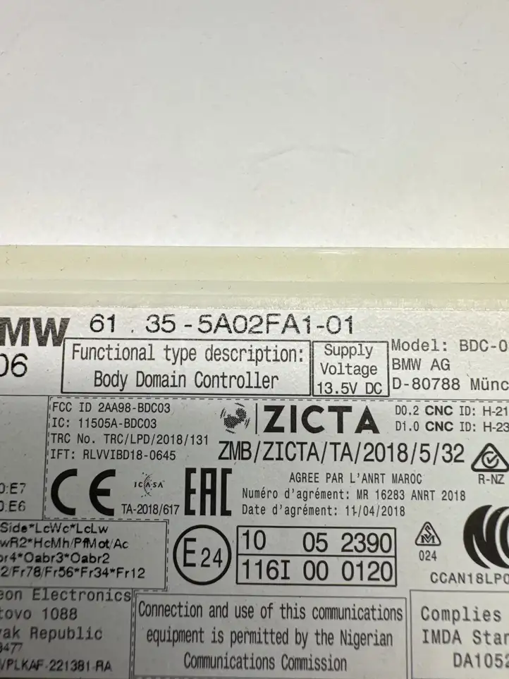 BMW 3 G20 G21 (2019 - ) 5A02FA1 Модуль комфорта — фото 6