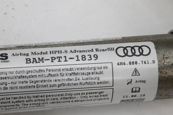 Audi A8 S8 D4 4H (2010 - 2014) 4H4880741D Боковая подушка безопасности шторка — фото 6