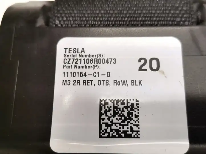 Tesla Model 3 (2017 - 2023) 1110154-C1-G Задний ремень безопасности — фото 3