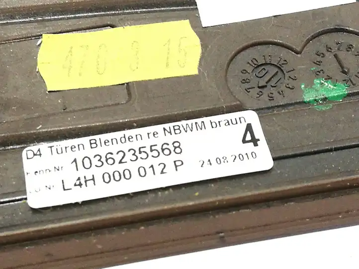 Audi A8 S8 D4 4H (2010 - 2014) 4H0867420 Обшивка задней двери — фото 4