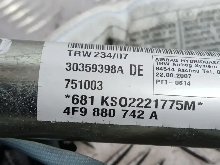 Audi A6 S6 C6 4F (2008 - 2011) 4F9880742A Боковая подушка безопасности шторка — фото 2