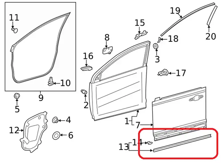 Toyota RAV 4 (XA50) (2018 - ) 6786342040 Уплотнитель передней двери — фото 3
