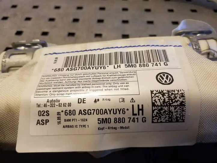 Volkswagen Golf Plus (2008 - 2014) 5M0880741G Боковая подушка безопасности шторка — фото 2