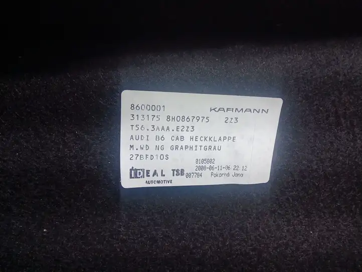 Audi A4 S4 B8 8K (2007 - 2011) 8H0867975 Комплект обшивки крышки багажника — фото 4
