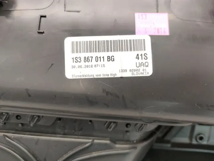 Volkswagen Up (2011 - ) 1S3867011BG Обшивка передней двери — фото 4