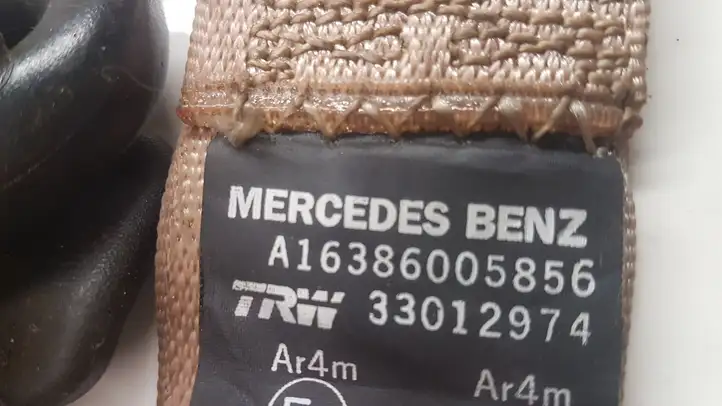Mercedes-Benz ML W163 (1997 - 2005) A16386005856 Задний ремень безопасности — фото 3