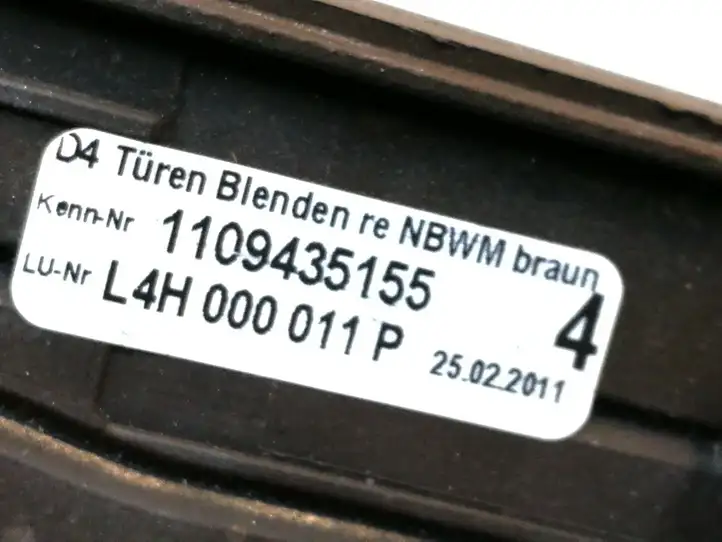 Audi A8 S8 D4 4H (2010 - 2014) 4H0867420 Обшивка задней двери — фото 5