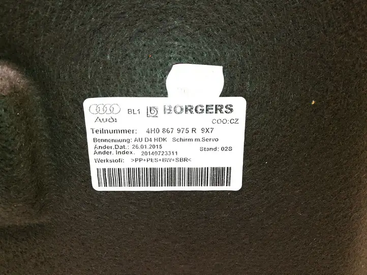 Audi A8 S8 D4 4H (2013 - 2017) 4H0867975R Комплект обшивки крышки багажника — фото 4