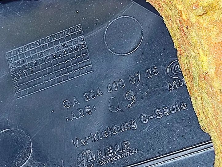 Mercedes-Benz C W204 (2007 - 2014) A2046900725 Обшивка стойки C — фото 3