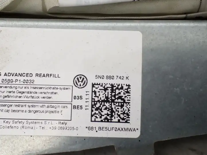 Volkswagen Tiguan (2011 - 2016) 5N0880742K Боковая подушка безопасности шторка — фото 4