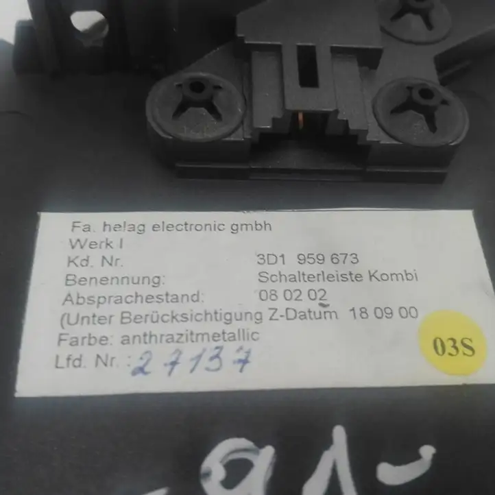 Volkswagen Phaeton (2002 - 2008)  3D1959673 Включатель регулировки освещения панели