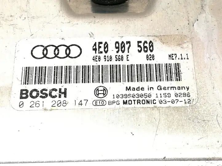 Audi A8 S8 D3 4E (2005 - 2007) 4E0907560 Блок управления двигателем (ЭБУ) — фото 4