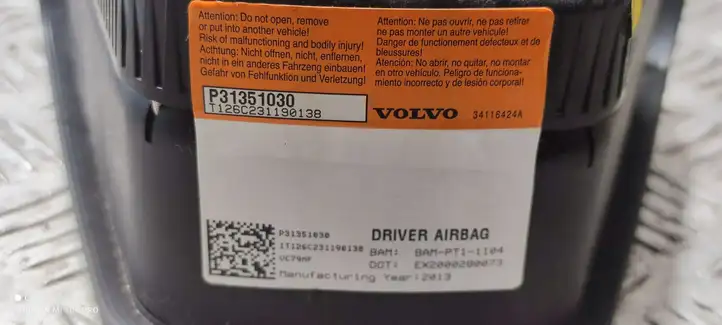 Volvo V60 (2013 - 2018) P31351030V Подушка безопасности руля — фото 3