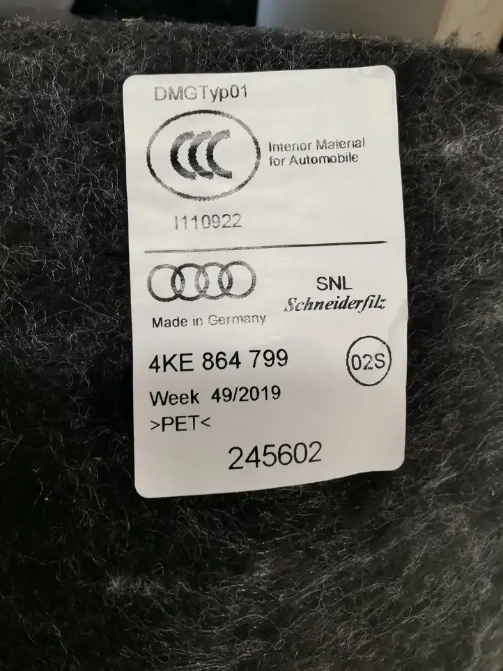 Audi e-tron (2018 - ) 4KE864799 Шумоизоляция моторной перегородки — фото 2