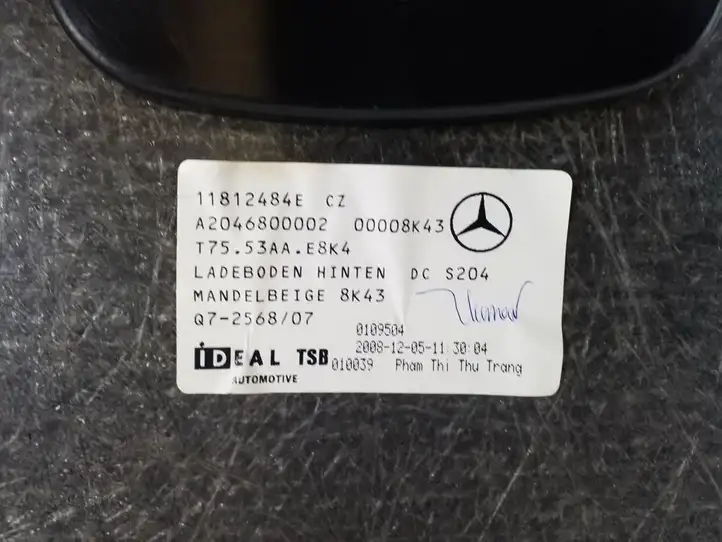 Mercedes-Benz C W204 (2007 - 2014) A2046800002 Коврик багажника — фото 2