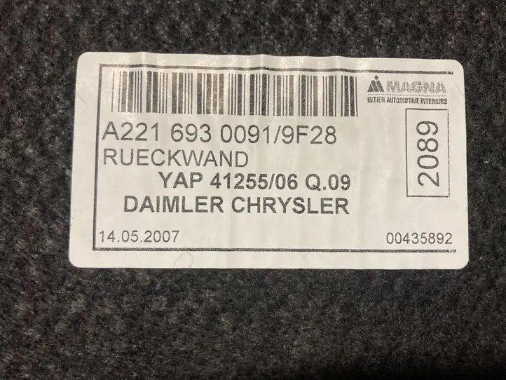 Mercedes-Benz S W221 (2005 - 2013) A2216930091 Боковая обшивка багажника — фото 2