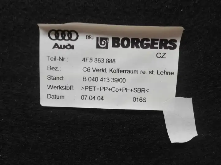 Audi A6 S6 C6 4F (2004 - 2008) 4F5863888 Боковая обшивка багажника — фото 3