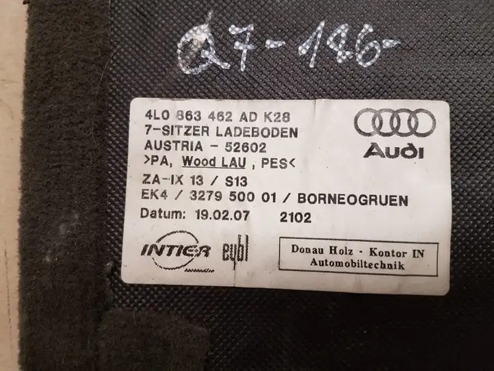 Audi Q7 4L (2005 - 2009) 4L0863462AD Пол багажника — фото 3