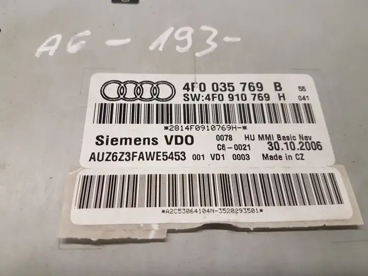 Audi A6 S6 C6 4F (2004 - 2008) 4F0035769B Магнитола / мультимедийная система — фото 5