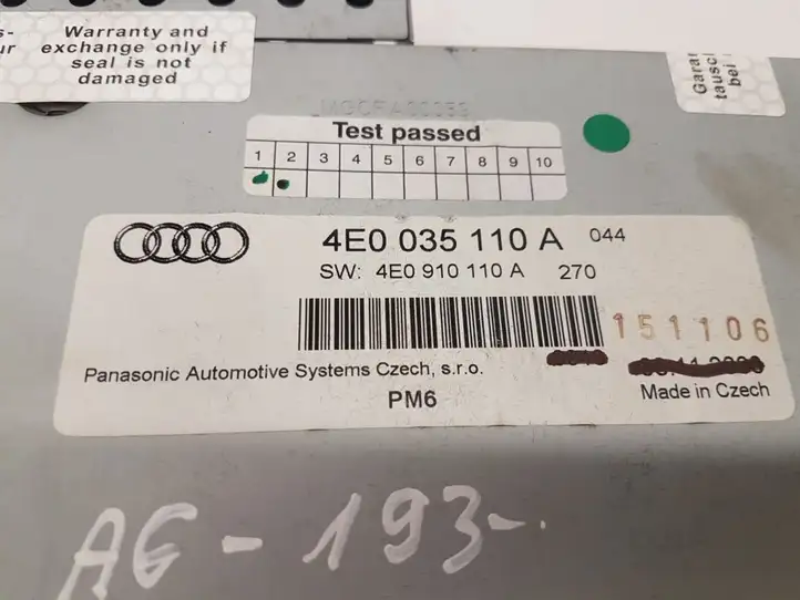 Audi A6 S6 C6 4F (2004 - 2008) 4E0035110A CD/DVD чейнджер — фото 3