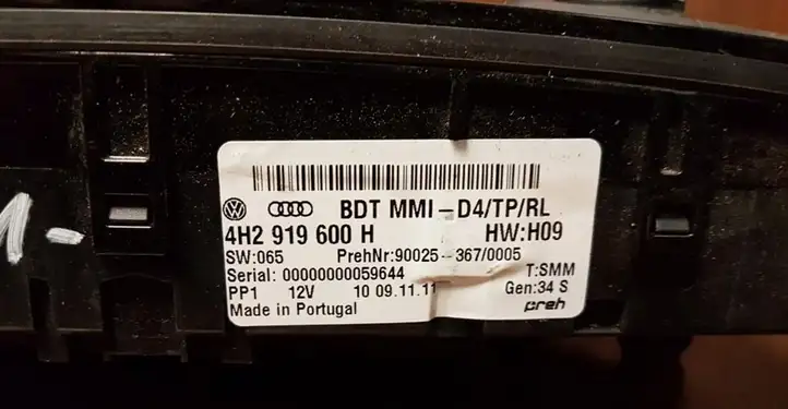 Audi A8 S8 D4 4H (2010 - 2014) 4H2919600H Контроллер мультимедийной системы — фото 5