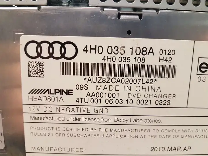 Audi A8 S8 D4 4H (2013 - 2017) 4H0035108A CD/DVD чейнджер — фото 3