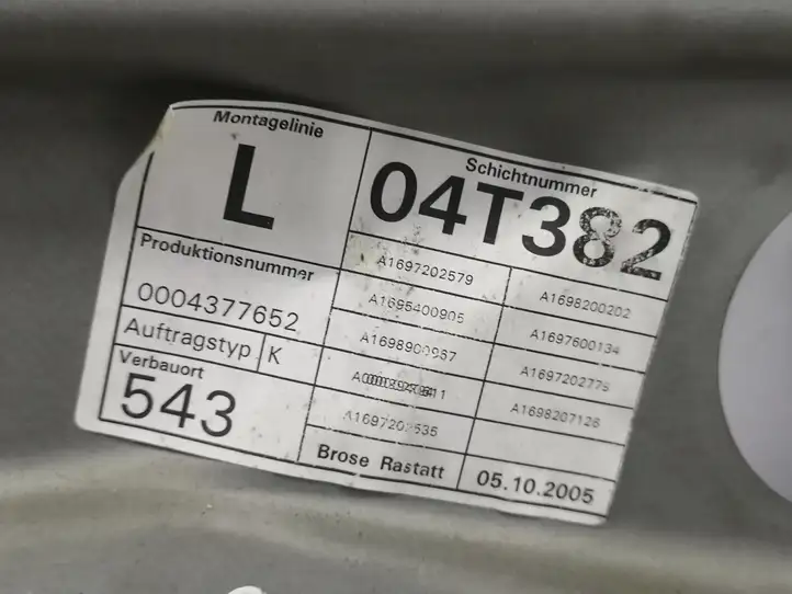 Mercedes-Benz B-class W245 (2005 - 2008) A1697202779 Стеклоподъемник передней двери (без мотора) — фото 12