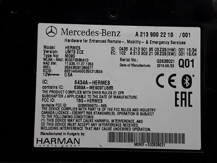 Mercedes-Benz E W213 (2016 - ) A2139002210 Bluetooth модуль — фото 4