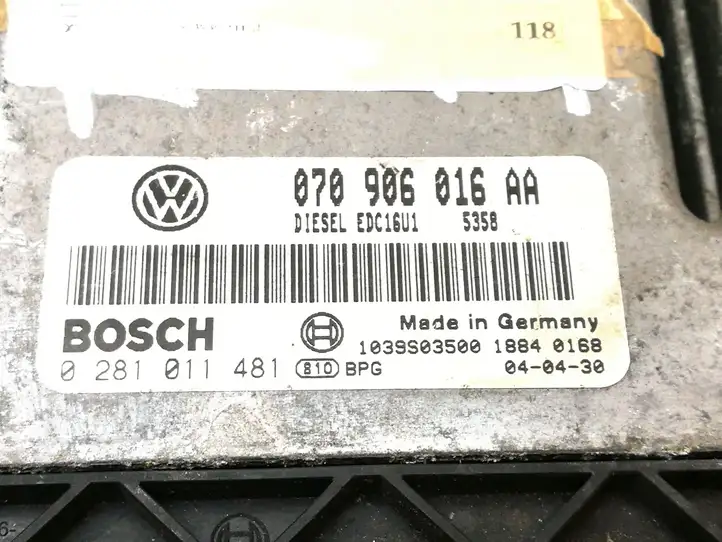 Volkswagen Touareg I (2002 - 2010) 070906016AA Блок управления двигателем (ЭБУ) — фото 4