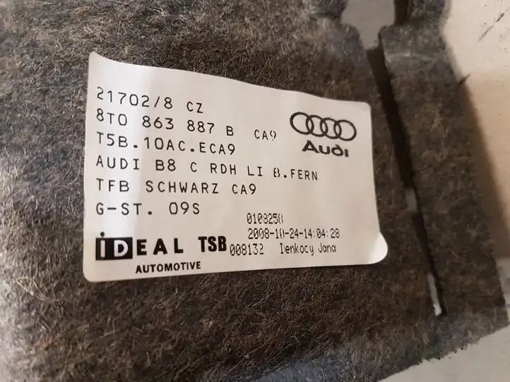 Audi A5 8T 8F (2007 - 2011) 8T0863887B Боковая обшивка багажника — фото 5