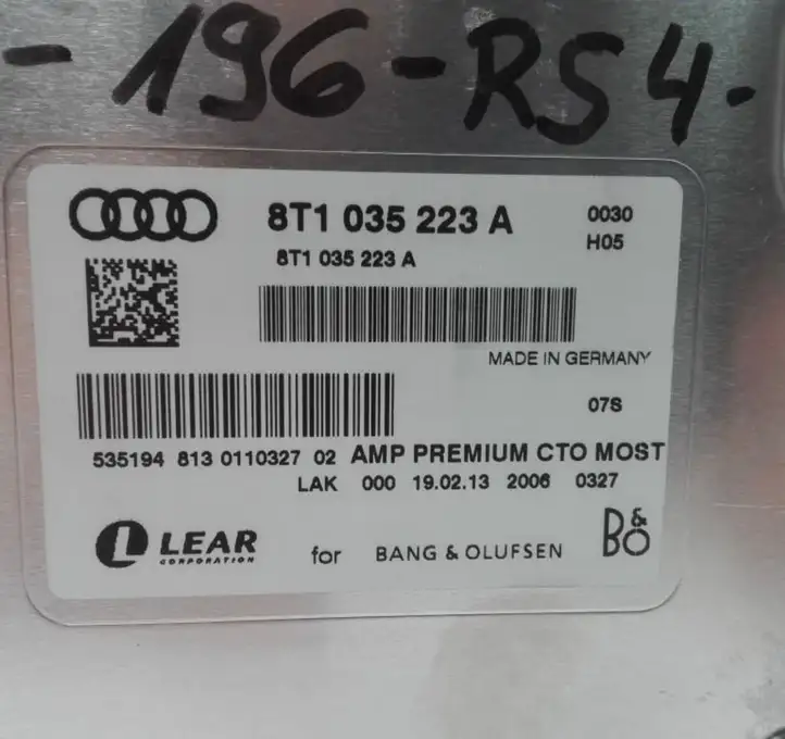 Audi RS4 (2012 - 2015) 8T1035223A Усилитель звука — фото 2