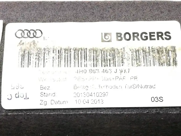 Audi A8 S8 D4 4H (2013 - 2017) 4H0863463J Коврик багажника — фото 2