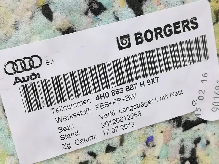Audi A8 S8 D4 4H (2013 - 2017) 4H0863887 Боковая обшивка багажника — фото 3