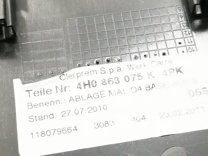 Audi A8 S8 D4 4H (2010 - 2014) 4H0863075K Другая деталь консоли (туннеля) — фото 4