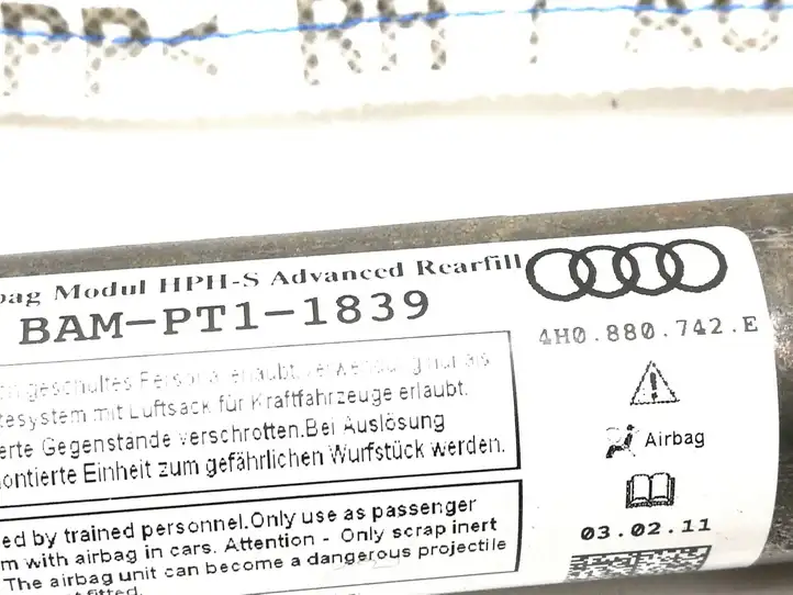 Audi A8 S8 D4 4H (2010 - 2014) 4H0880742E Боковая подушка безопасности шторка — фото 3
