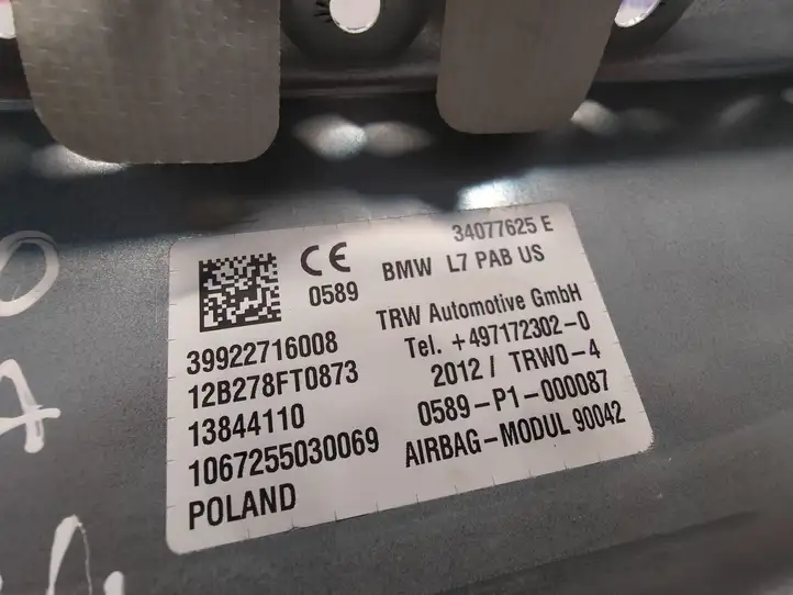 BMW 3 F30 F35 F31 (2012 - 2018) 9227160 Подушка безопасности пассажира — фото 3