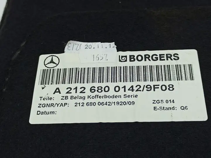 Mercedes-Benz E W212 (2009 - 2016) A2126800142 Коврик багажника — фото 2