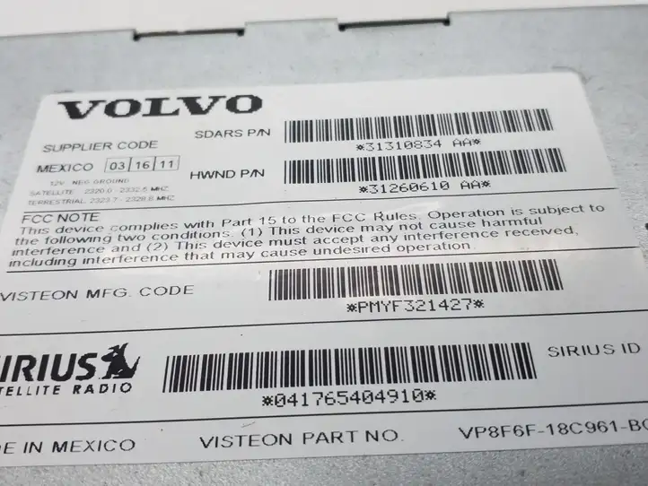 Volvo S60 (2010 - 2013) 31310834 Контроллер мультимедийной системы — фото 3