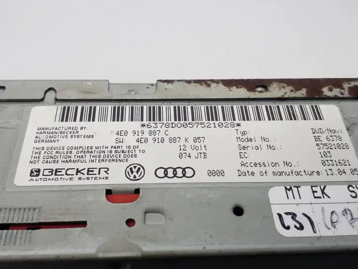 Audi A6 S6 C6 4F (2004 - 2008) 4E0919887C Магнитола / мультимедийная система — фото 3