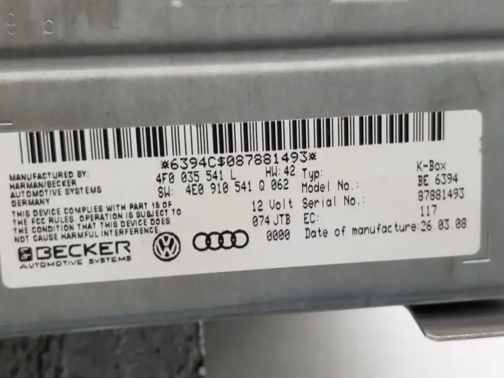 Audi A6 S6 C6 4F (2008 - 2011) 4F0035541L Магнитола / мультимедийная система — фото 2
